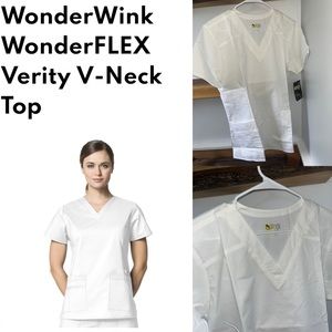 WonderWink WonderFLEX Verity V-Neck Top scrub shirt NWT L